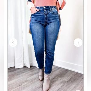 Judy Blue Over Easy Dark Wash High Rise Front Yoke Slim Fit Jeans